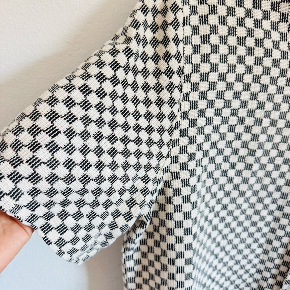 MENS ASOS DESIGN Black White Checker Print Button Down Short Sleeve Shirt Top S - Picture 6 of 13